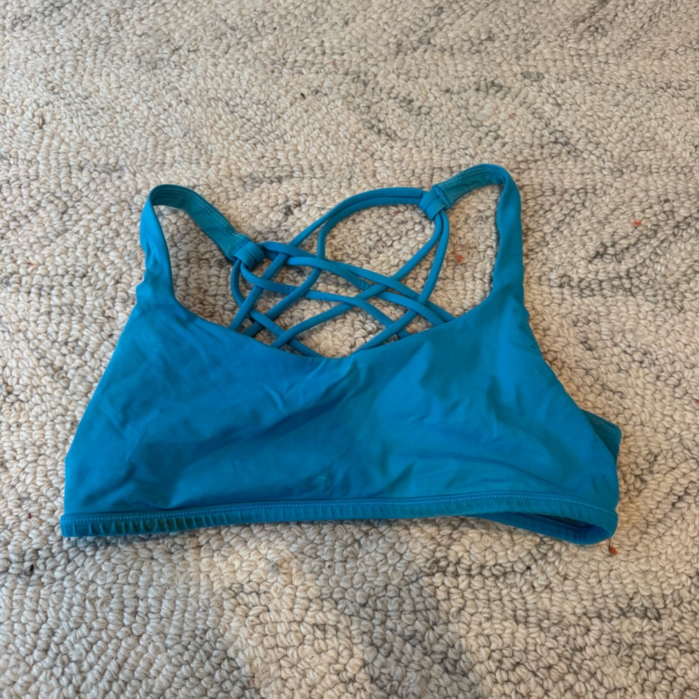 Blue Lululemon free to be bra
